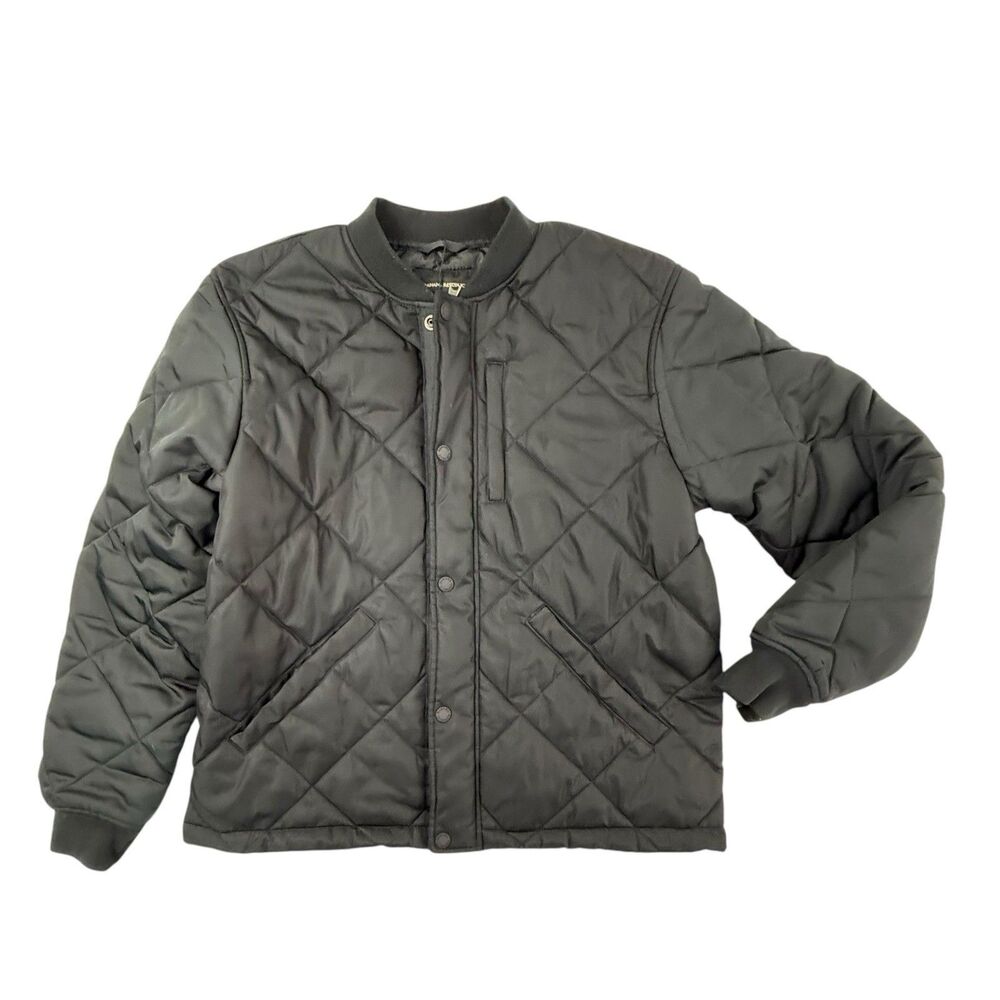Banana Republic Quilted Bomber Flight Jacket Men Medium Black Midweight